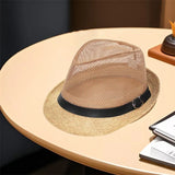 Men’s Classic Straw Panama Hat – Wide Brim Lightweight Sun Hat with Breathable Design for Summer & Beach Vacations