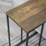 Brown MDF & Iron Rectangle Side Table – 48×28×58 cm Single-Layer C-Type