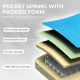 Breathable Fabric Gaming Chair – Ergonomic Gamer Chair with Gel Pad, Storage Bag & Pocket Spring Cushion for All-Day Comfort