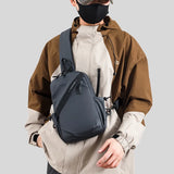 Men’s Oxford Chest Rig Bag – Zippered Tactical Fanny Pack with Polyester Bucket Design for Streetwear & Daily Carry