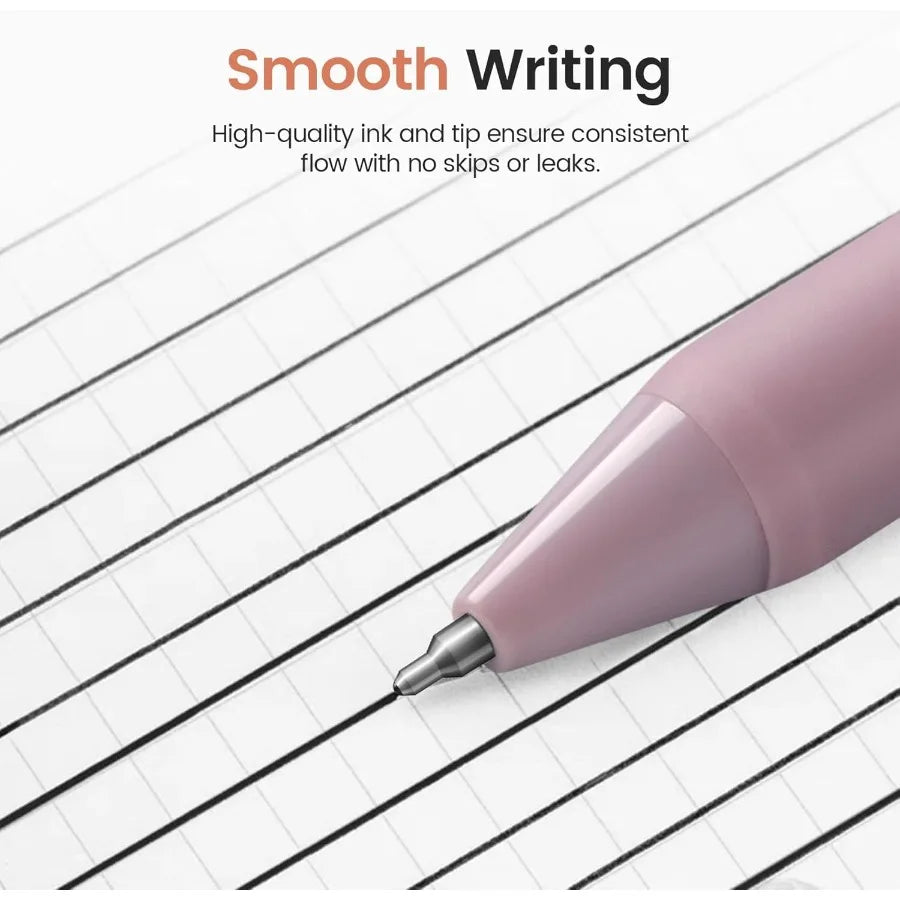 Fine Point Gel Pens Set (6PCS, 0.5mm) – Smooth Quick-Dry Black Ink Pens for Journaling & Notes