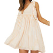Women’s Maternity Striped Mini Dress – Casual Sleeveless Pregnancy Outfit with V-Neck, Tie Shoulders & Loose Summer Fit