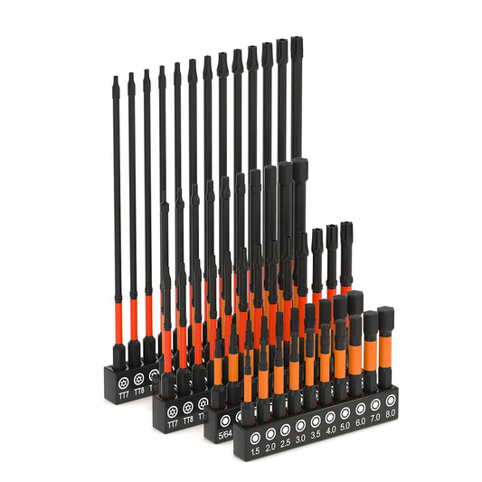 Impact Torx & Hex Bit Set – 3" & 6" T7–T40 Torx + H1.5–H8 Hex with CNC-Machined Tips