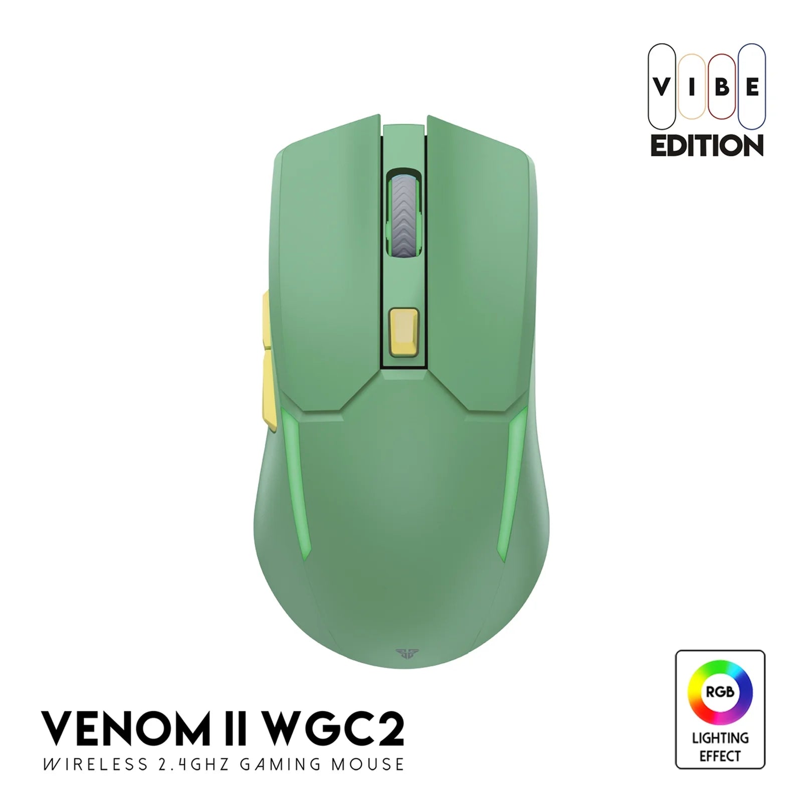 Fantech WGC2 Wireless Gaming Mouse – Ergonomic Medium-Size RGB Mouse with Fast Charging & Hand Grip Design for PC & Laptop
