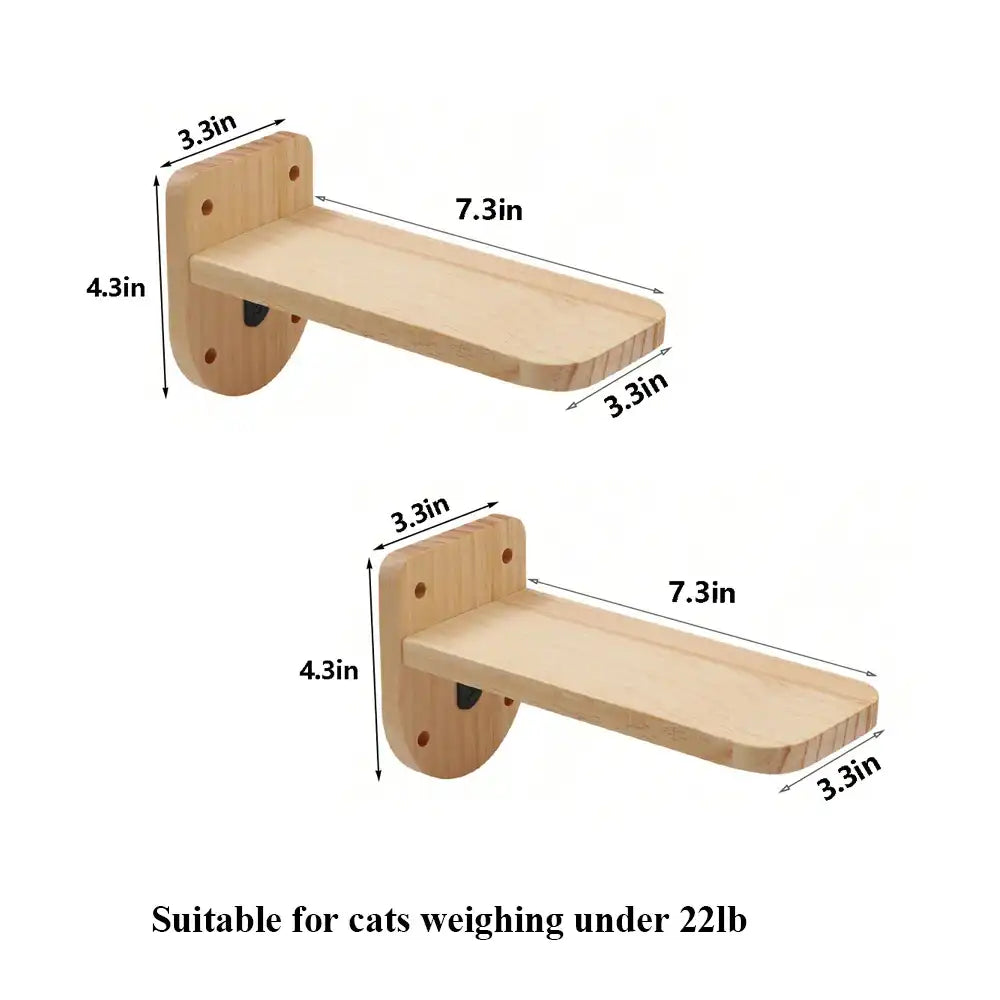 Cat Climbing Shelf – Wall-Mounted Four-Step Stairway with Sisal Scratching Post, Tree Tower Platform for Jumping & Climbing Pet Furniture