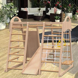 7-in-1 Indoor Jungle Gym Playset – Wooden Climber, Slide, Swing & Monkey Bars for Ages 2-6