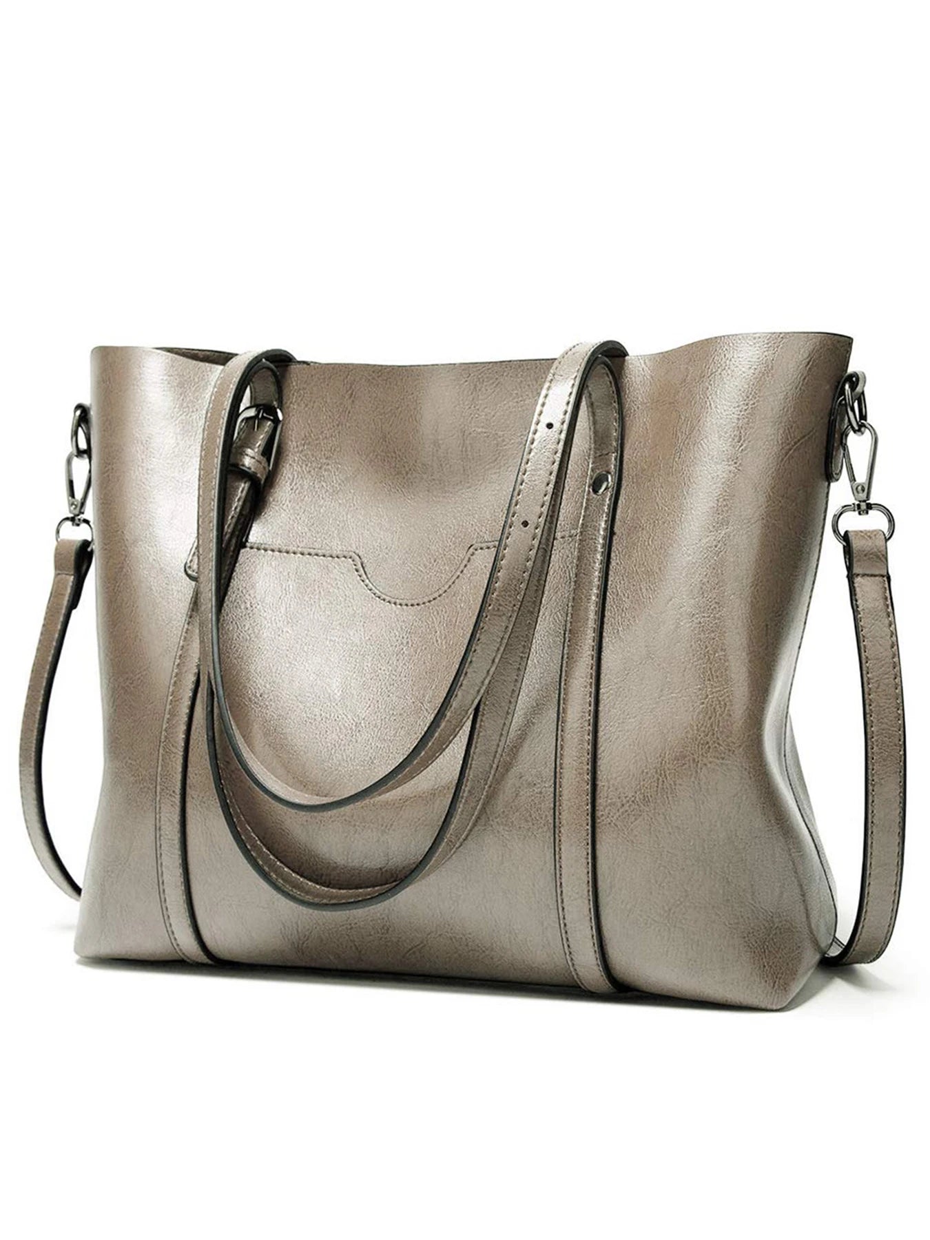 Pahajim women’s leather handbag – elegant top-handle satchel purse, classic tote bag for women’s fashion & daily use