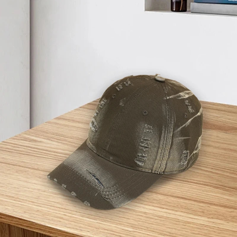 Classic Distressed Denim Baseball Cap – Vintage Adjustable Dad Hat for Outdoor Sports, Travel & Casual Wear