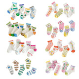 Infant Cartoon Bear Socks – 5-Piece Baby Socks Set with Thin, Breathable Fabric for Summer & Autumn Comfort