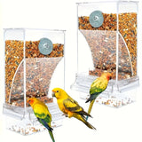 Transparent Automatic Bird Feeder – Anti-Splash Outside Cage Feeder for Parrots, Parakeets, Finches & Small Birds