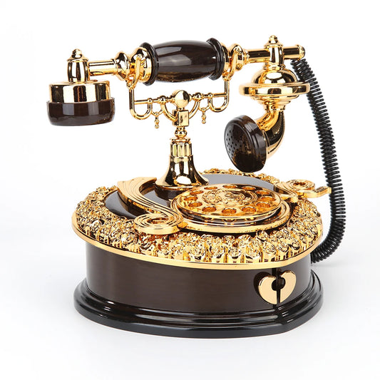 Classical European Phone-Shaped Music Box – Retro Jewelry Storage & Home Décor Ornament