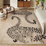 Leopard Print Area Rug 8x10 – Washable Ultra-Thin Non-Slip Modern Rug for Living Room & Bedroom