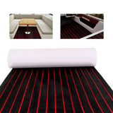 EVA Foam Faux Teak Mat – Anti-Skid Boat Deck Mat, Self-Adhesive Marine Floor Carpet 240×90cm (Black)
