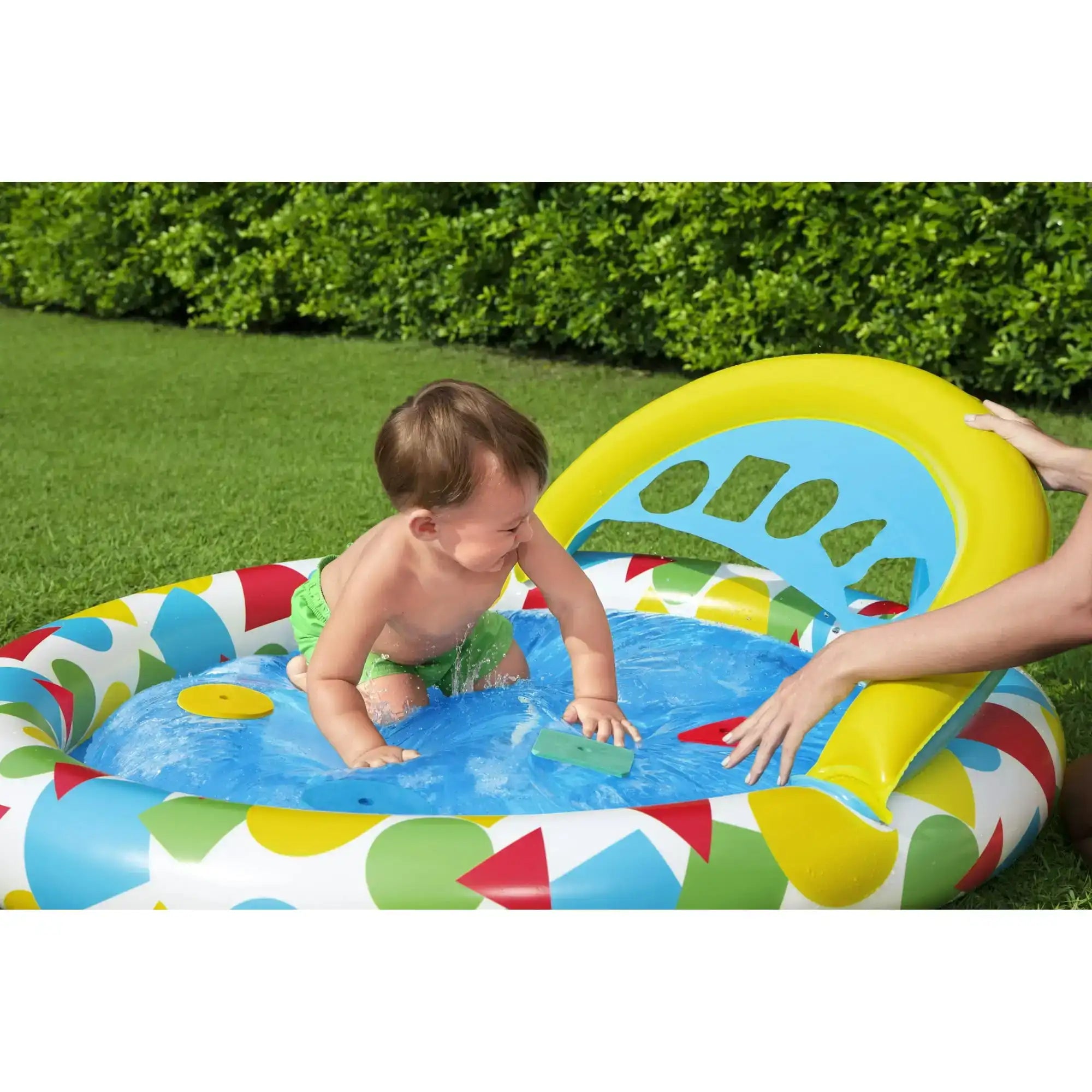 Inflatable Kids Pool 47″×46″×18″ – Splash & Learn Children’s Backyard Water Fun