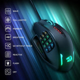 Redragon M908 Wired RGB Gaming Mouse – 12,400 DPI Optical Mouse with 18 Programmable Buttons & LED Backlight