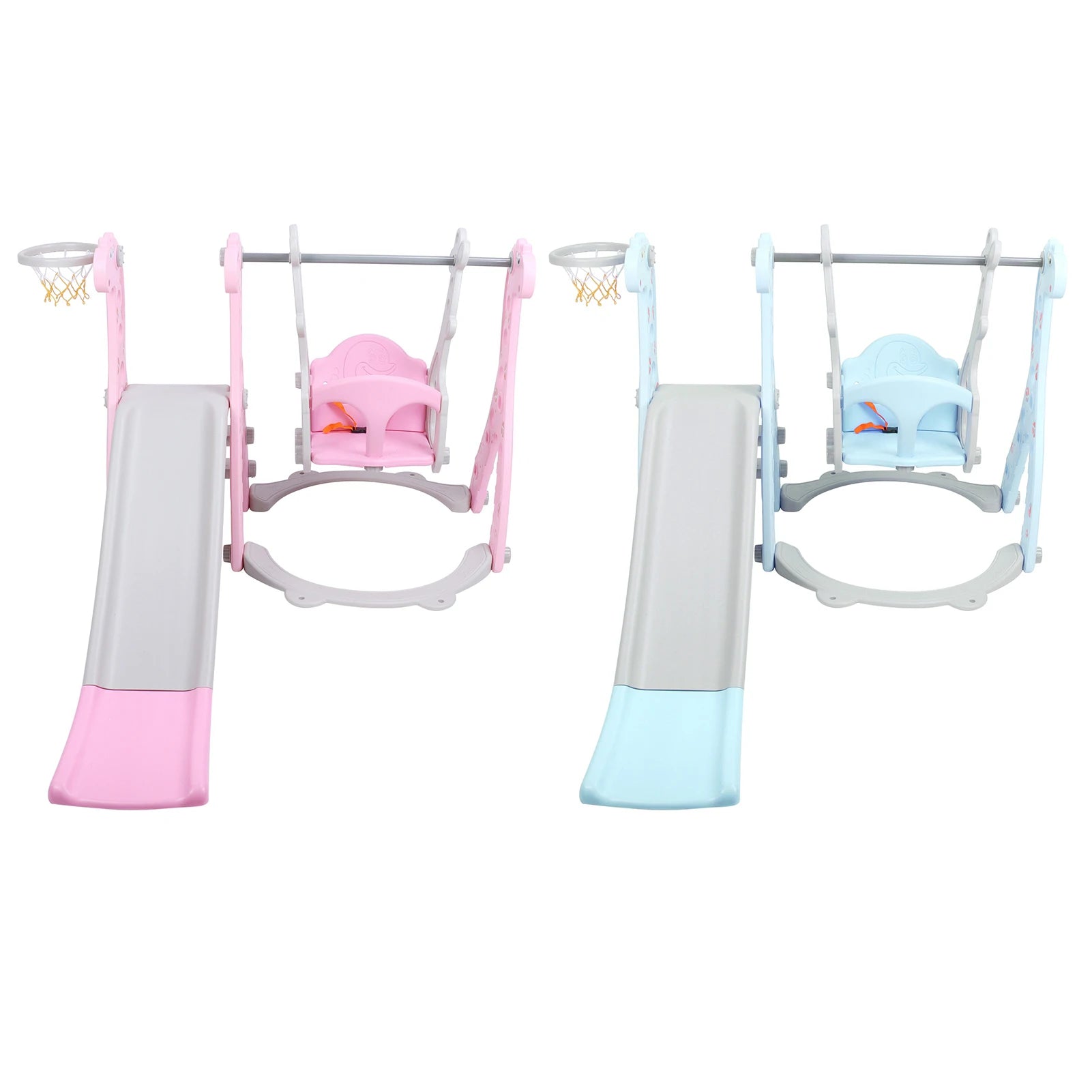 Climber & Swing Set with Slide, Indoor/Outdoor Play Slide-Swing Combo for Kids