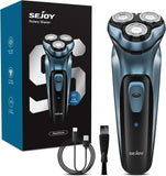 Sejoy 3D Rotary Electric Shaver – Wet & Dry Rechargeable Beard Grooming for Men & Gift-Perfect