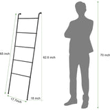 2-Piece Metal Blanket Ladder Set – Multi-Function Towel & Blanket Rack, Black Finish