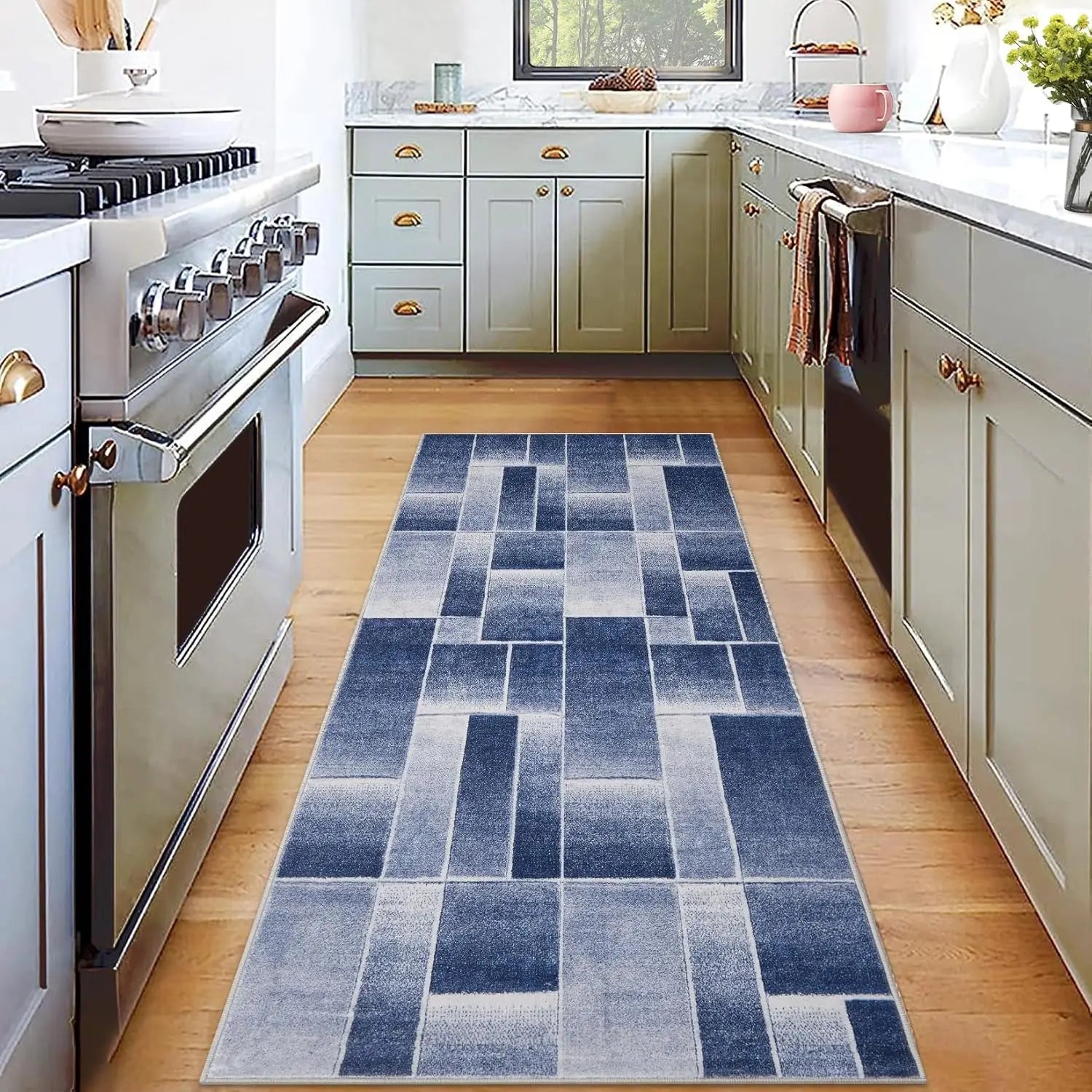 Modern Geometric Area Rug – Soft Washable Floor Carpet for Living Room, Bedroom & Dining Space