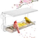Clear Acrylic Window Bird Feeder – Outdoor Hanging Bird House with Strong Suction Cups, Weatherproof Garden Feeder