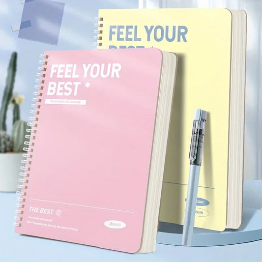Pink A5 Thickened Spiral Notebook – Perforated Pages, Student & Office Journal 📓✨