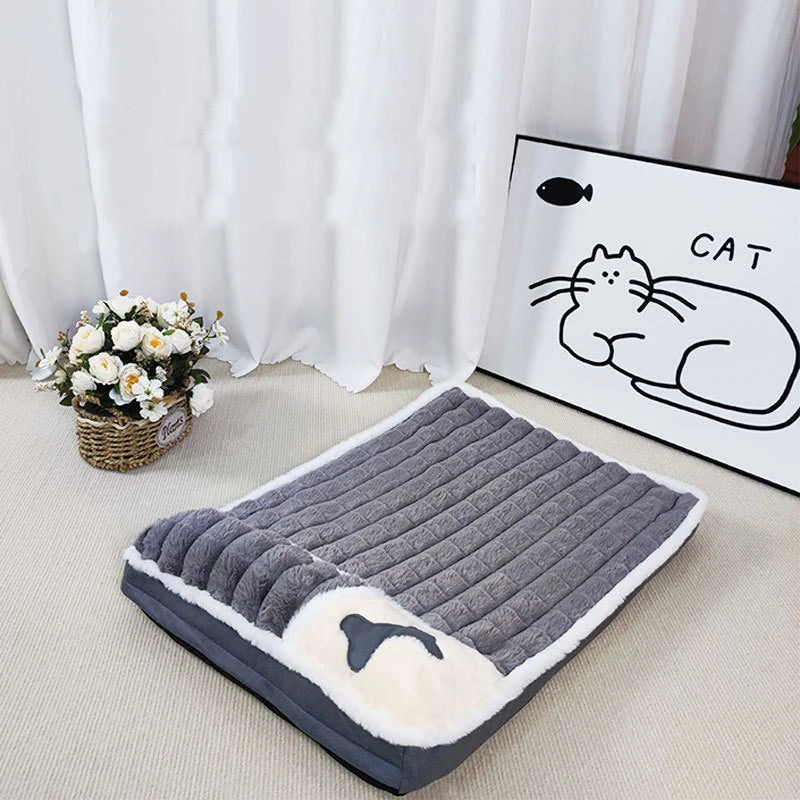 Pet Dog Bed Mat & Detachable Indoor Dog House – Cervical Spine Protection for Small, Medium & Large Dogs