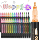 Metallic Double Line Pens Set (12 / 24 / 36 Colors) – Decorative Outline Pens for Scrapbooking & Card Writing