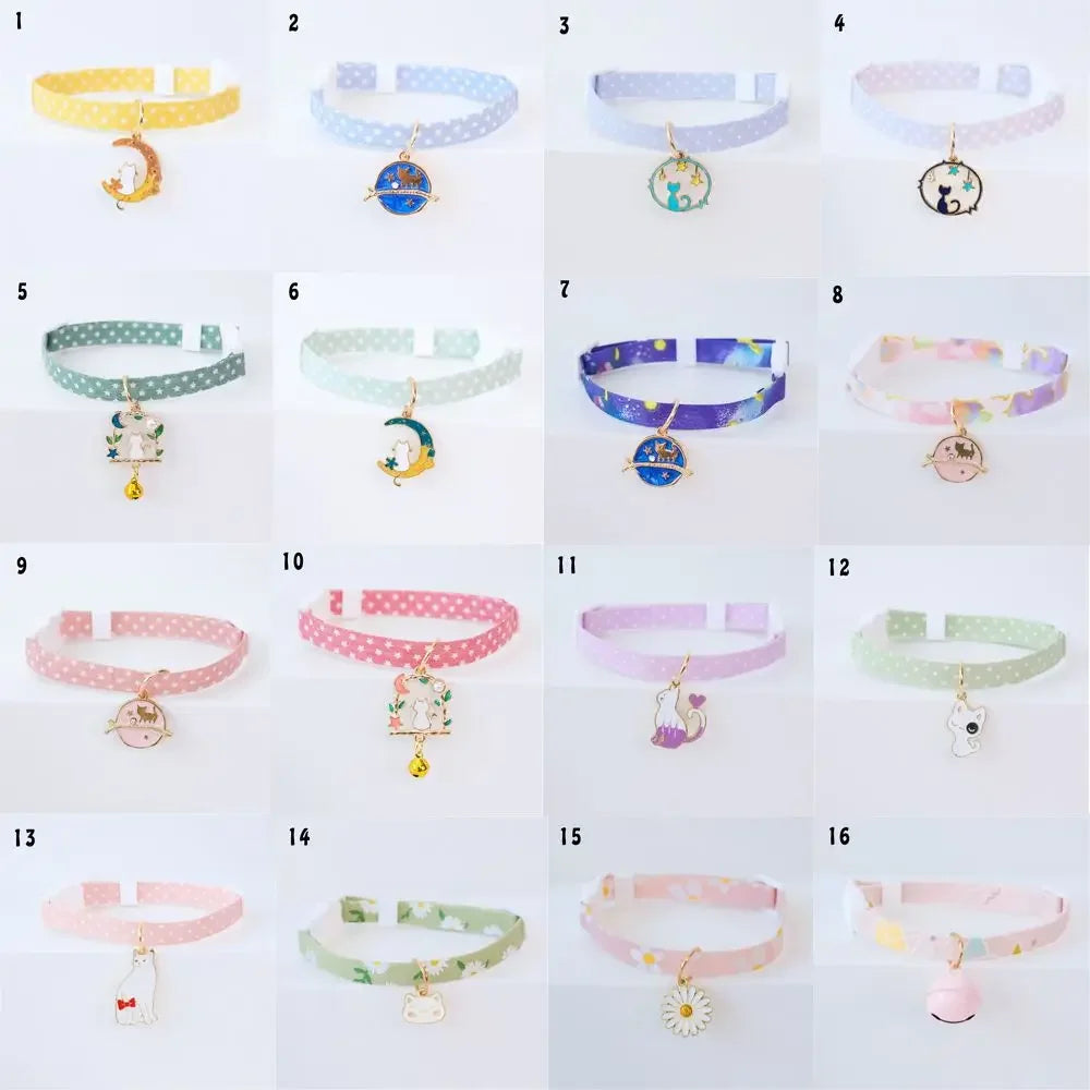 Adjustable Kitten Safety Collar with Breakaway Buckle – Cute Pendant Necklace for Cats & Puppies, Comfortable & Stylish