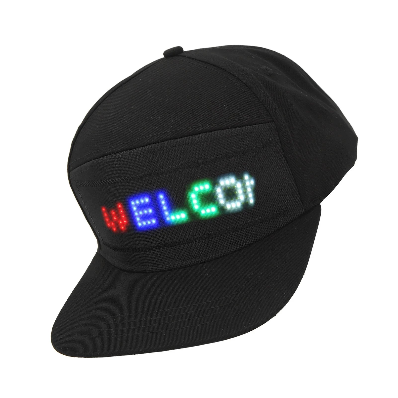 LED Programmable Bluetooth Hat – Editable Colorful LED Display Cap with App Control for Concerts, Festivals & Outdoor Parties
