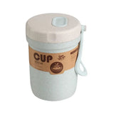 300 ml Wheat-Straw Sealed Soup Cup with Lid – Healthy Material Lunch Box & Portable Food Container