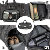 Military tactical travel duffle bag – outdoor sports luggage with shoe compartment, gym, hiking & weekend gear bag for men