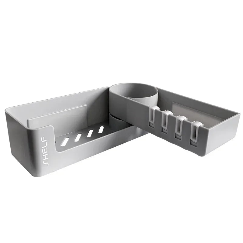 Corner Wall Shelf for Bathroom & Kitchen – Multi-Layer Corner Storage Rack with Shampoo Holder