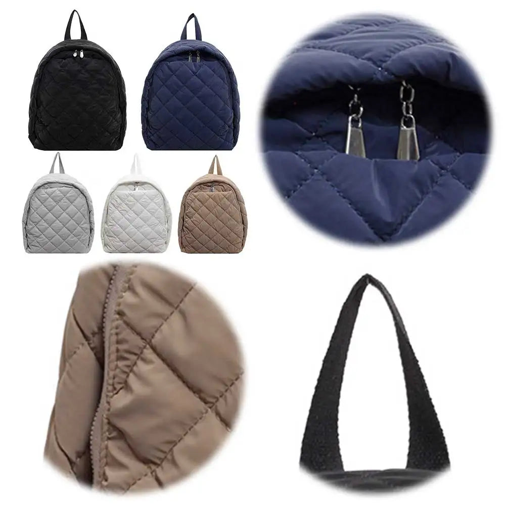 Quilted Nylon Backpack – Unisex Laptop Bookbag for School, Work & Travel 🎒