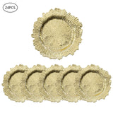 13″ Round Durable PP Serving Charger Plates Set – Spill-Proof, Elegant Coral Reef Design