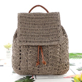 Women’s Woven Straw Backpack-Style Shoulder Bag — Elegant Messenger & Schoolbag Handbag
