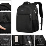 15.6" Water-Resistant School Backpack – USB Charging Laptop Bookbag for Teen Boys, Men & Women | Durable Student Daypack