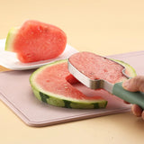 “3-in-1 Stainless Steel Watermelon Fork, Slicer & Cutter – Easy Melon Cube Tool for Camping & Kitchen”