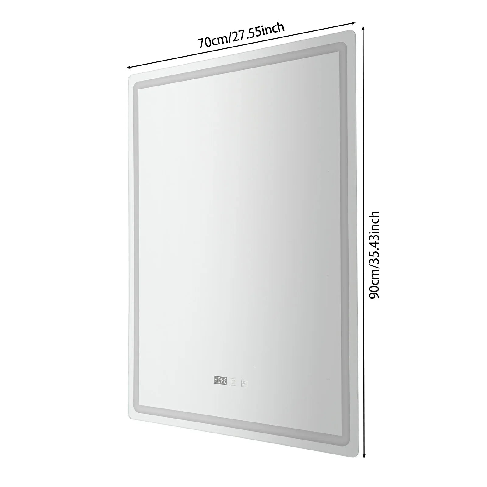 LED Wall-Mounted Anti-Fog Bathroom Mirror – Touch-Switch 3-Colour Dimmable Vanity Light