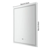 LED Wall-Mounted Anti-Fog Bathroom Mirror – Touch-Switch 3-Colour Dimmable Vanity Light