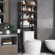 4-Tier Over-the-Toilet Storage Rack – Freestanding Bathroom Organizer with Adjustable Shelves & Basket