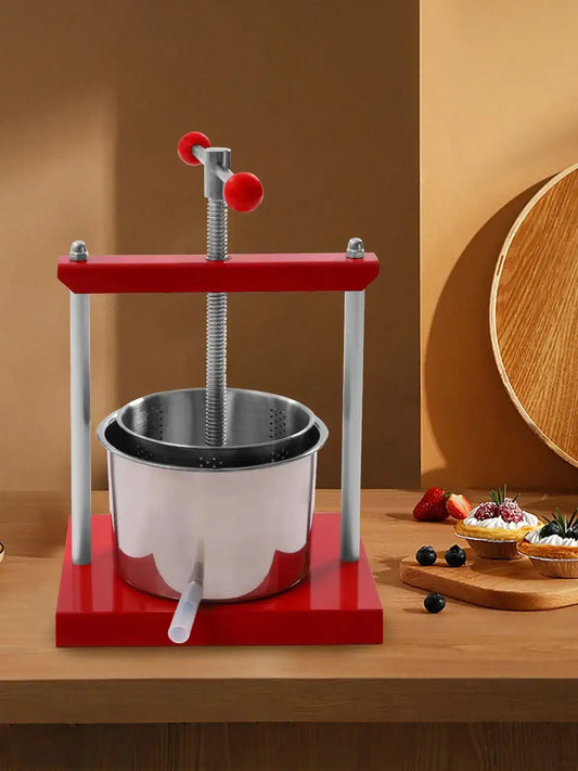 0.8 Gallon Stainless Steel Manual Press – Cheese, Herb, Fruit & Wine Press Machine for Juice, Vegetables & Olive Oil Extraction