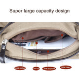 Unisex Canvas Shoulder Bag – Large Capacity Multi-Pocket Crossbody Tote for School, Work & Daily Activities