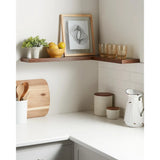 Rustic Brown Floating Wall Shelves Set of 2 – 22.5″ Wall-Mounted Wood Storage for Bathroom, Bedroom & Kitchen