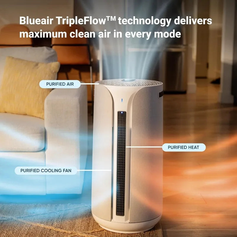BlueAir ComfortPure 3-in-1 Air Purifier — Cooling, Heating & HEPA-Silent Cleaner for Home, Pets & Allergies