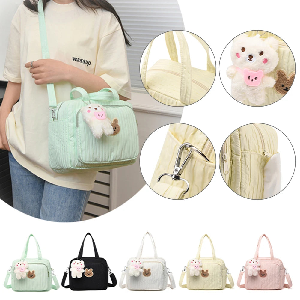 Baby Diaper Bag with Pendant – Cute Multifunction Mommy Stroller Bag | Large Capacity Portable Travel Organizer