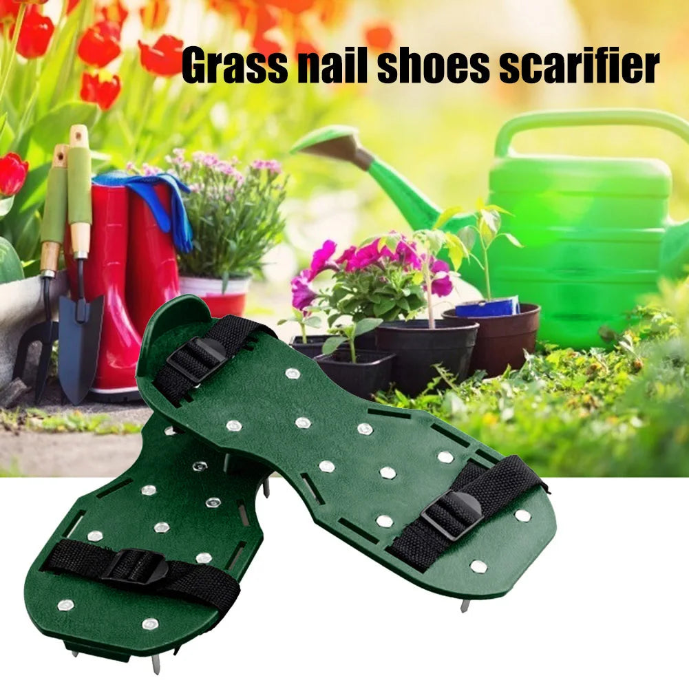 Lawn Aerator Nail Sandals – Scarification Cultivator Spike Shoes for Yard & Grass