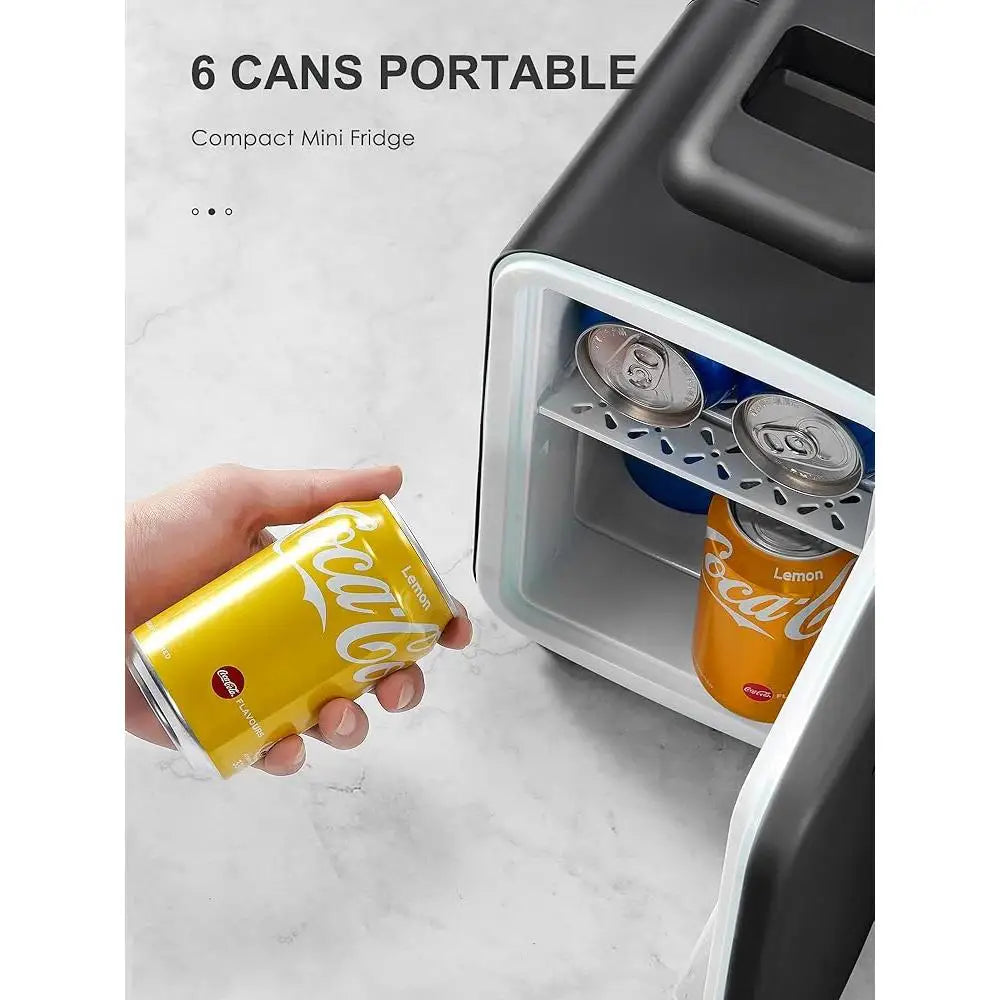 Portable Mini Refrigerator – 3.7 L / 6-Can Cooler & Warmer for Cosmetics, Food & Travel