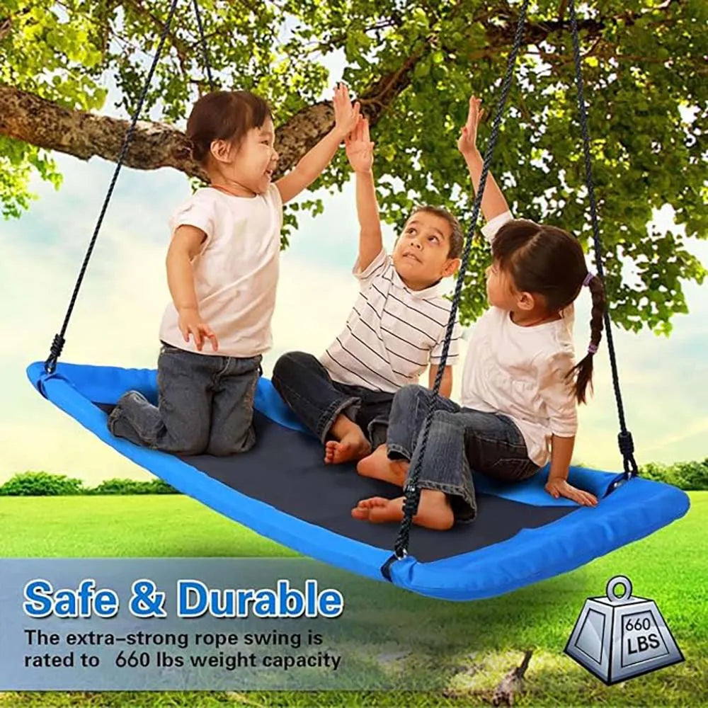 700lb Giant 60" Rectangular Platform Tree Swing – Outdoor Swing for Kids & Adults, Heavy-Duty Design 🌳🪢
