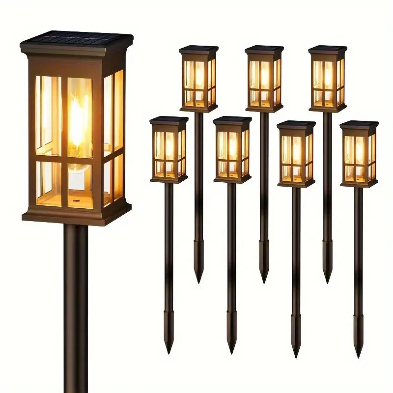 Solar Pathway Lights (2/6/8 Pack) – Super Bright Outdoor LED Lights for Patio, Garden & Sidewalk | Waterproof Energy-Saving Landscape Lamps
