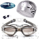 4-in-1 Premium Swimming Goggles & Cap Set – Waterproof, UV400 Protection, Anti-Fog Lens